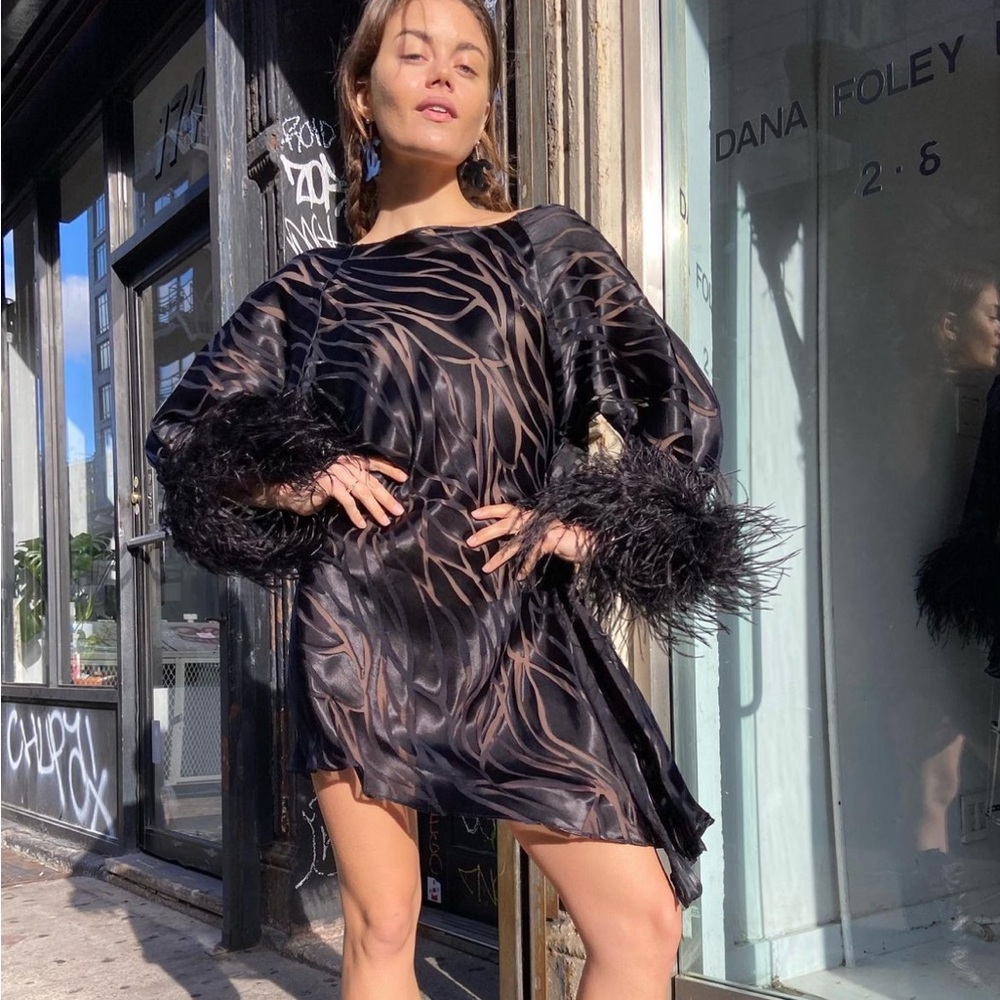 Dana Foley Feather Dress